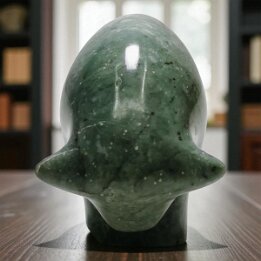 Handcrafted Green Marble Bull Figurine – Natural Stone Animal Sculpture null
