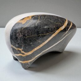 Handcrafted Marble Badger Figurine – Natural Stone Animal Sculpture null