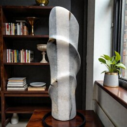 Melted Tower – Tall Abstract Marble Sculpture null