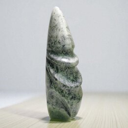 Moss Agate Flame Tower Crystal Sculpture – Natural Stone Home Decor null