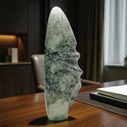 Moss Agate Flame Tower Crystal Sculpture – Natural Stone Home Decor null