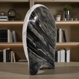 Shadow Flow – Abstract Marble Wave Sculpture null