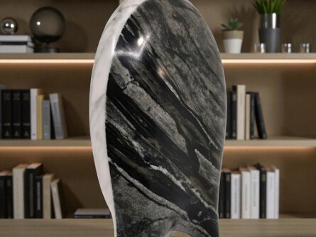 Shadow Flow – Abstract Marble Wave Sculpture Price: CAD 350.00 SKU: CDM-SCL-003 Light and shadow in conversation. Carved from premium natural marble with striking...