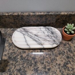Natural Marble Soap Dish with Drain – Luxury Stone Bathroom Decor null