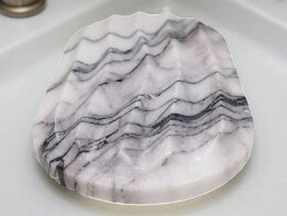 Natural Marble Soap Dish with Drain – Luxury Stone Bathroom Decor null
