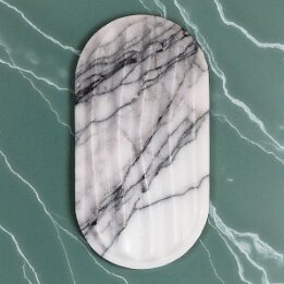 Natural Marble Soap Dish with Drain – Luxury Stone Bathroom Decor null