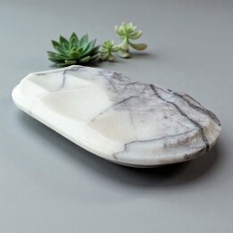 Natural Marble Soap Dish with Drain – Luxury Stone Bathroom Decor null