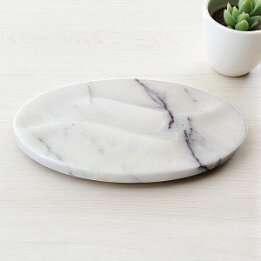 Oval Natural Marble Soap Dish – Luxury Stone Bathroom Accessory null