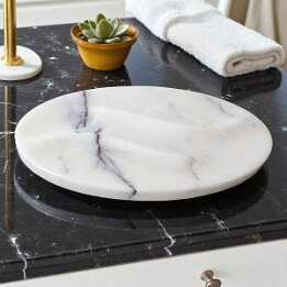 Oval Natural Marble Soap Dish – Luxury Stone Bathroom Accessory null