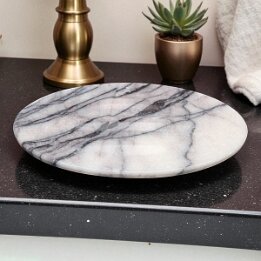 Oval Natural Marble Soap Dish – Luxury Stone Bathroom Accessory null