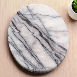Oval Natural Marble Soap Dish – Luxury Stone Bathroom Accessory null
