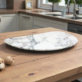 White Marble Jewelry Tray – Luxury Natural Stone Vanity Organizer null